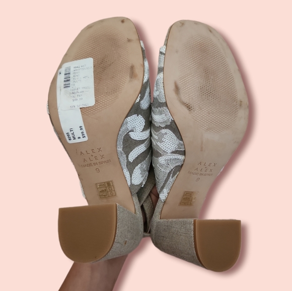 Alex + Alex Embroidered Slingback Sandal Block Heels - Picture 4 of 5